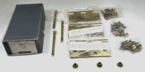 New 3 Pcs Omnia Brass 965/4.3 Door Hinges 3 Each Button Tip 965 Locksmith - Picture 1 of 9