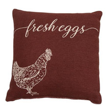 Rustic Farmhouse Pillow Chicken FRESH EGGS Hen Rooster
