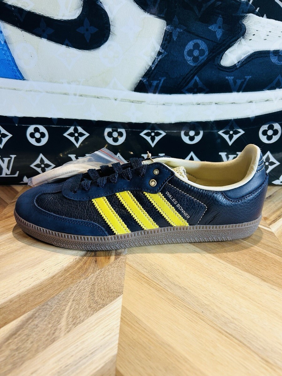 スニーカー adidas Samba Wales Bonner Collegiate Navy S42595 Wales Bonner x Samba Collegiate Navy Yellow-S42595 Men's 8.5