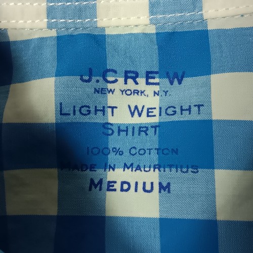 J. Crew New York NY Light Weight Shirt Size Medium Plaid Light Blue and White - Picture 5 of 5