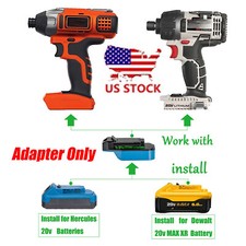 Adapter for Black Decker/Porter Cable20v Tool To for DeWalt/Hercules 20v Battery