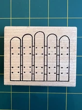 Azadi Earles G647 Wooden Pickett Fence Nice Condition Rubber Stamp