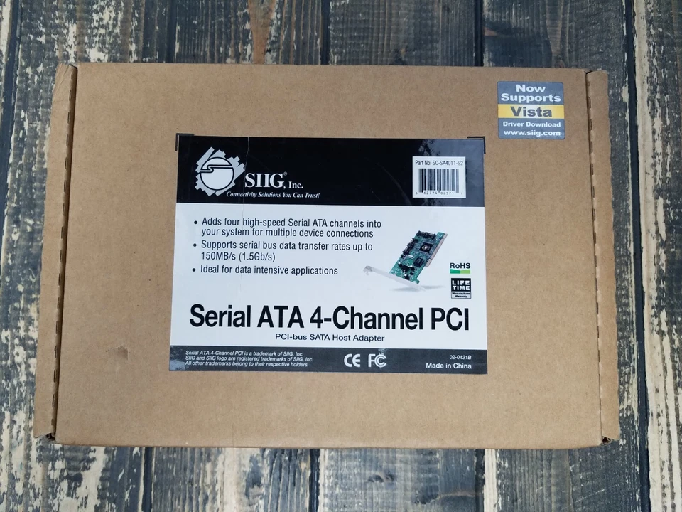 SIIG Serial ATA 4-Channel PCI PIC-bus SATA Host Adapter SC-SA4011-S2 - Image 3 of 4