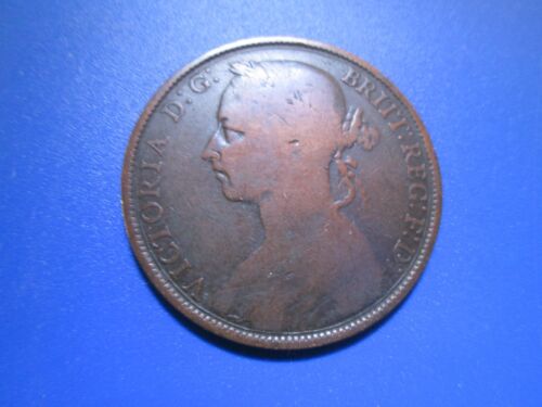 United Kingdom (Britain) 1890 Penny Queen Victoria KM# 755 Better Grade