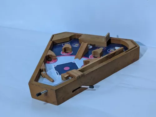 MerchSource 2016 Table Top Wooden Baseball Pinball Set, Sold As-Is