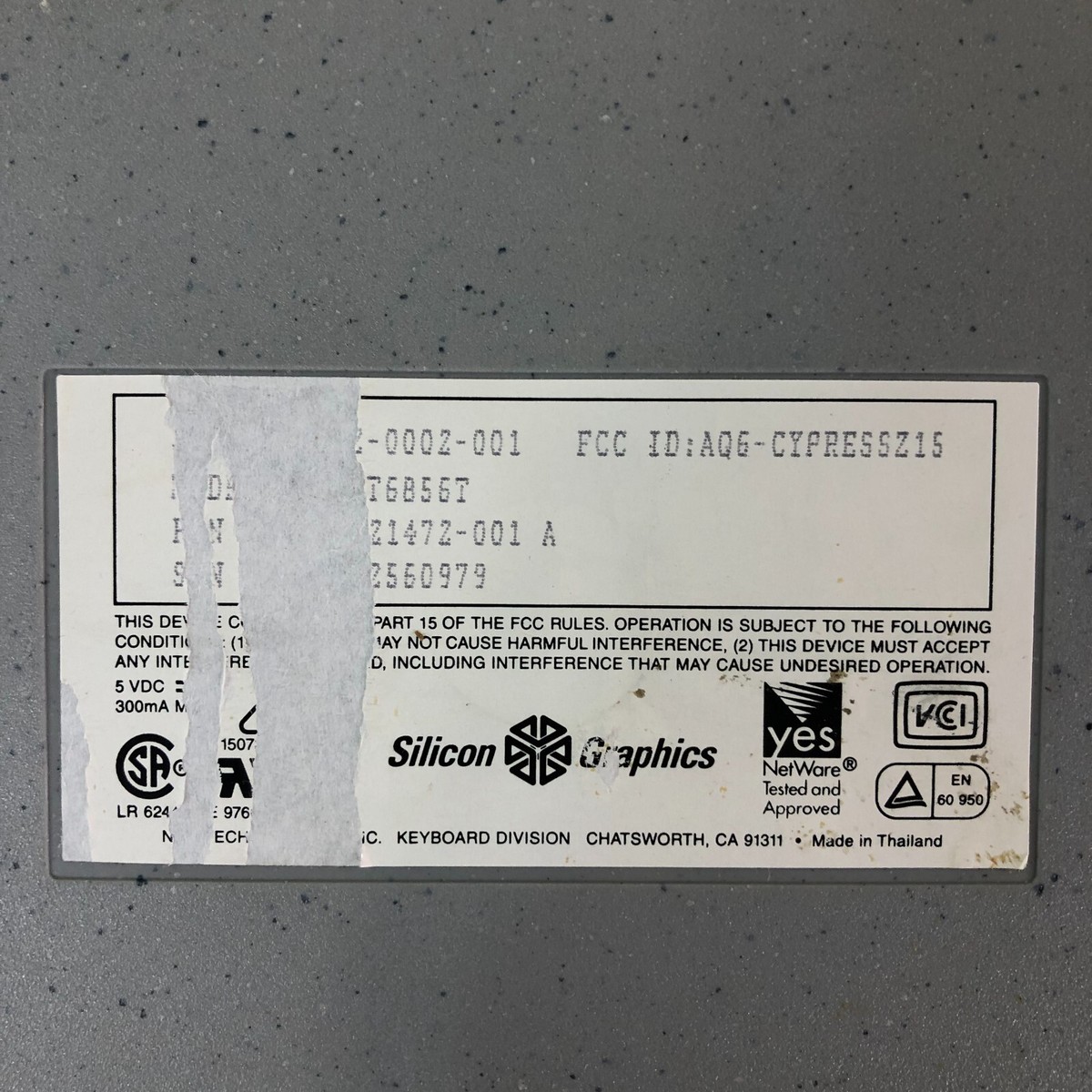 Silicon Graphics SGI Keyboard Granite 062-0002-001 RT6856T Silicon Graphics SGI Keyboard Granite 062-0002-001 RT6856T