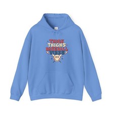 Thick Thighs Baseball Vibes Unisex Heavy Blend™ Hooded Sweatshirt