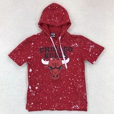 Chicago Bulls Hoodie Mens Small Red Pullover Short Sleeve Adult UNK