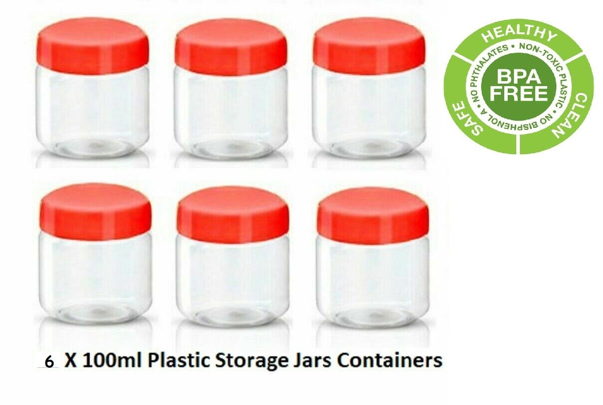 BPA FREE Plastic Storage Containers Screw Top Lid Food Canisters Pet