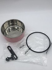 Stainless Steel Hanging Food/Water Bowl Feeder for Cat Pet Dog Crate Cage Small