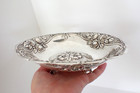 Vintage Sterling Silver Footed Bowl W/ High Relief Repousse Roses 210 Grams 8"