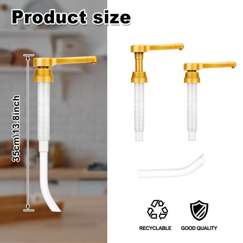 3PCS Gold Coffee Syrup Pump Dispenser for 64 Oz Bottles Sauce Pump Durable - Picture 2 of 6