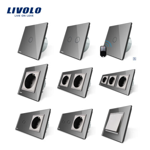 Livolo Smart Switch Szklany dotykowy ściemniacz Włącznik światła Ekran dotykowy Gniazdo przełączające - Zdjęcie 1 z 68