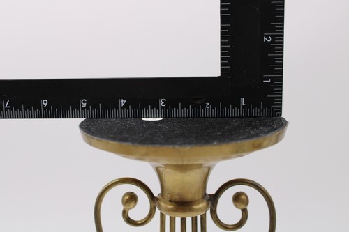 Vintage Brass Harp Candle Holder - Single Candle Holder from India - 12.5" Tall - Picture 8 of 11