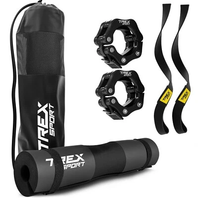 Langhantel Polster Zughilfen Set Hantelverschlüsse & Tasche TX-042BPS TREX SPORT