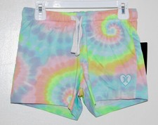 NWT Hurley Girls Rainbow Multicolor French Terry Tie Dye Sweat Shorts sz S M