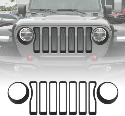 Pack of 9 omotor Black Front Grille Grill Inserts & Headlight Covers Trim for 2018 2019 Jeep Wrangler JL JLU Sport/Sport S Pack of 9 omotor Black Front Grille Grill Inserts & Headlight Covers Trim for 2018 2019 Jeep Wrangler JL JLU Sport/Sport S