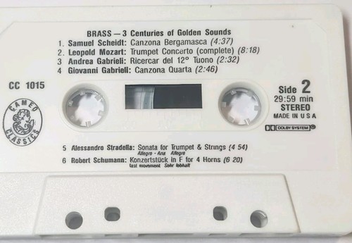 Brass, 3 Centuries Of Golden Sounds. 1985, Moss Music Group Inc. Cassette - Picture 3 of 3