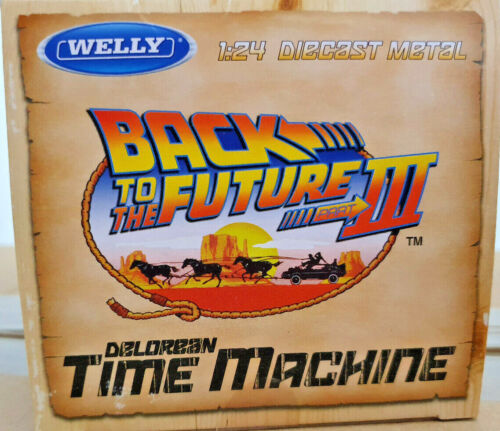 DeLorean Ritorno al Futuro 3 Back to the Future BTTF - Scala 1:24 Die Cast Welly - Foto 8 di 8