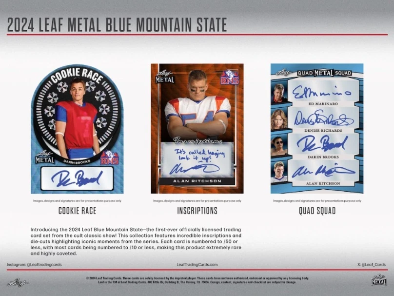 2024 Leaf Metal Blue Mountain State Football Box 5 cards per box - Image 3 of 4