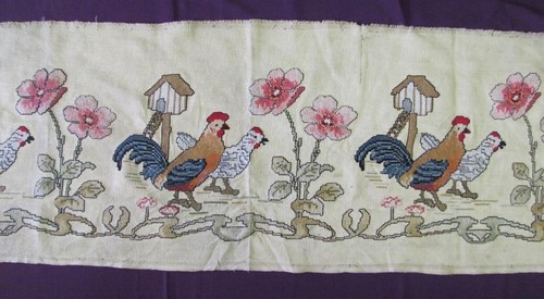 ANTIQUE HANDMADE EMBROIDERED DECORATIVE WALL TAPESTRY GOBELIN - Picture 3 of 10