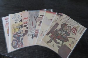 Vintage Utagawa KUNIYOSHI Japanese Warrior Lithograph Postcard Set of 8