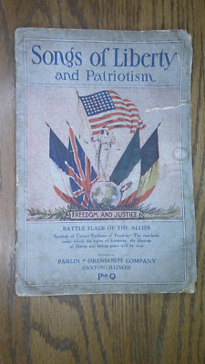 antique P & O plow factory Canton, Il. 1918 Songs of Liberty song book W.W. 1 3L
