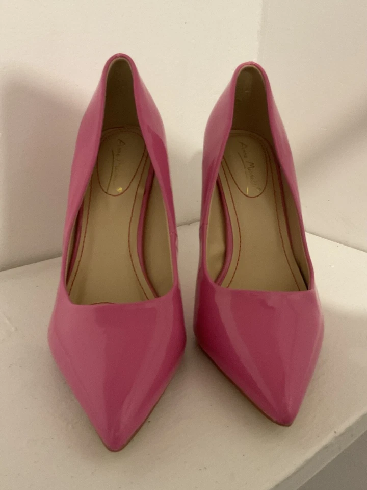 Sapato formal clássico biqueira pontiaguda salto alto salto agulha couro envernizado rosa 8,5 - Imagem 3 de 4