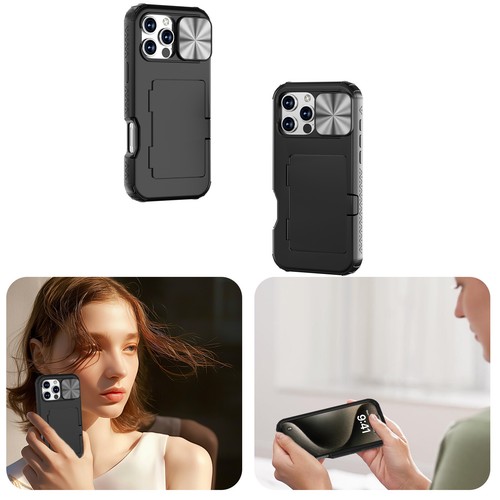For iPhone 16 Pro Max 16 Plus Wallet Case with Slide Lens Protective Cover - Picture 24 of 36