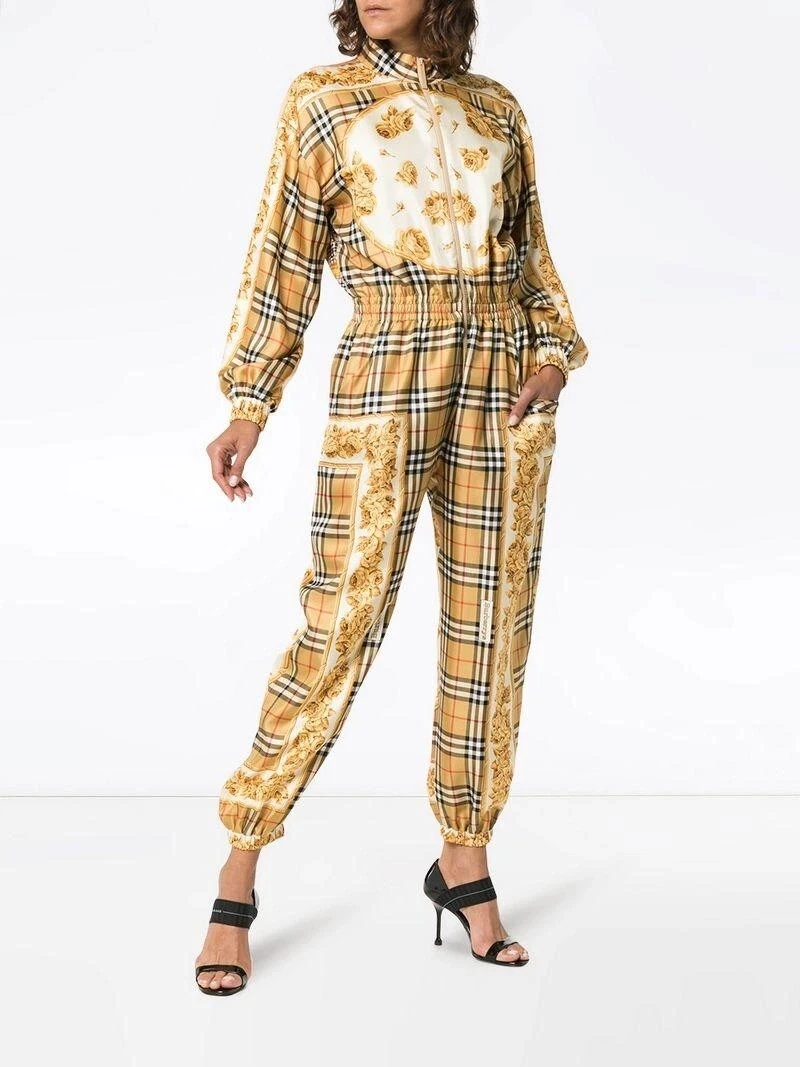 Authentic Burberry Jumpsuit Yellow Check Silk Cotton UK 6 US 4 SOLD OUT