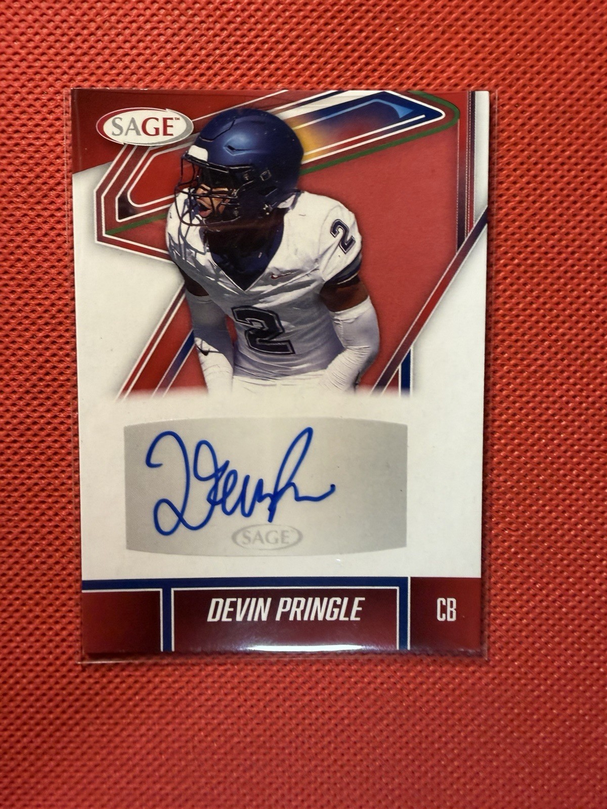 SAGE 2026 Autograph Devin Pringle UConn Huskies Football Card #A-DP