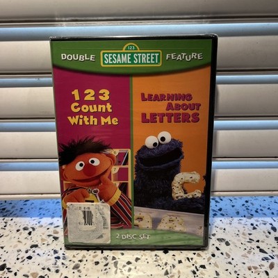 Sesame Street Dbl Feat 1,2,3 Count with Me /Learning about Letters DVD New D20