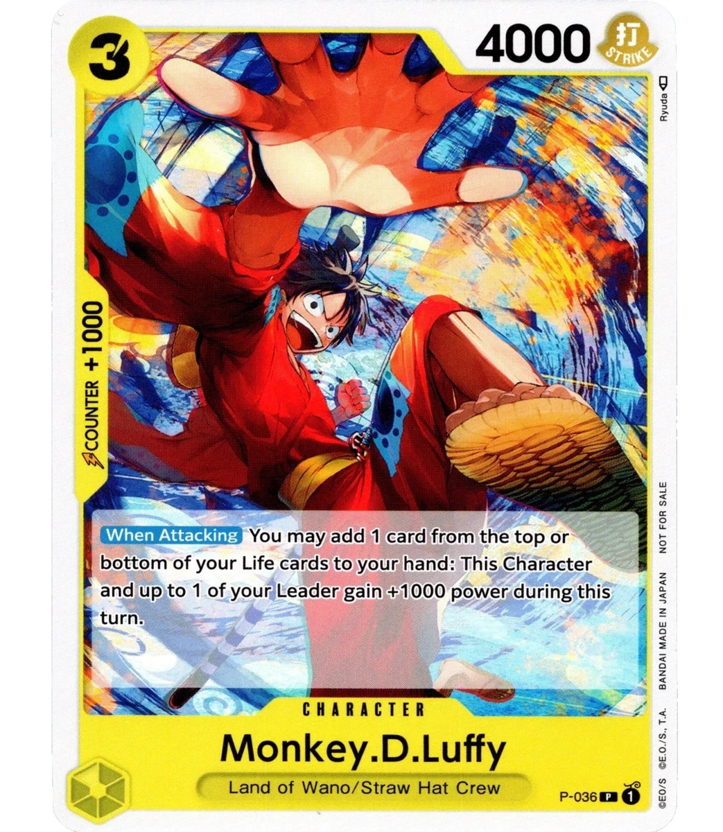 Monkey.D.Luffy P-036 One Piece Promotion Cards for sale | eBay