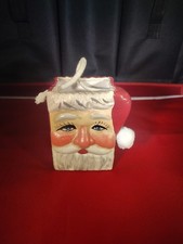 Vintage Ceramic Santa Claus Figure Bag Shaped Vase/Candy Bag