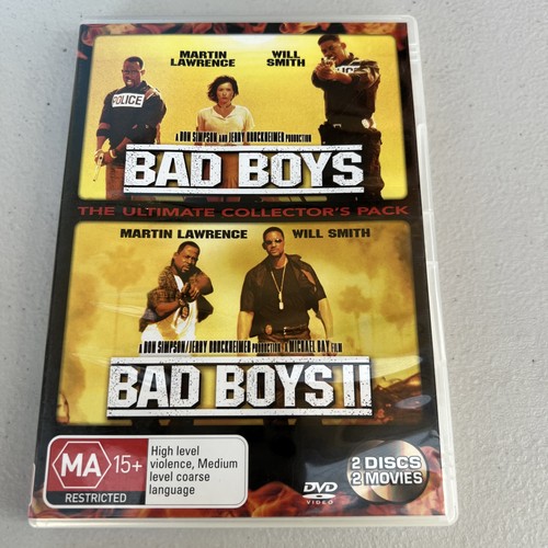 Bad Boys / Bad Boys II 2 DVD Disc Set - Will Smith Mint Disc PAL 4- Free Post