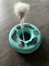 Interactive Indoor Kitten & Cat Toy Roller Ball On Tracks & Teaser Spring Mouse 