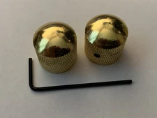 2 Beautiful Metal Gold Color Guitar Control Knobs (knurled) New!
