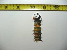 PANDA BOOK STACK SMALL STICKER DECAL READING NOVEL LIBRARY STORY FUNNY