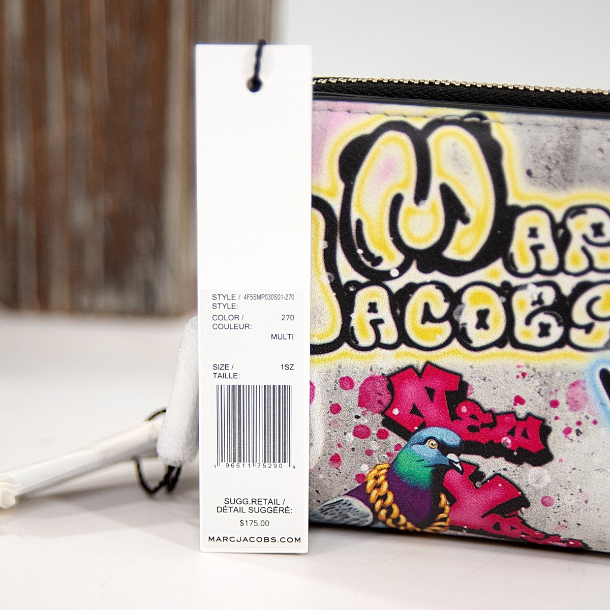 Marc Jacobs New York Graffiti Leather Logo Bifold Compact Wallet