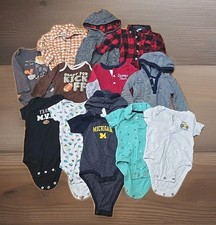 Lot of 12 Infant Baby One Piece Boys Sz 3-6 Months Long Short Sleeves Outdoor I3