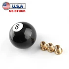 Black 8 Ball Billiard Shift Knob Acrylic Manual Gear Shifter Head with Adapters