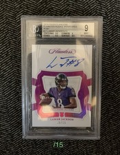 🔥 2018 Panini Flawless Rookie Signatures Lamar Jackson Ruby Auto /15 BGS 9 RC