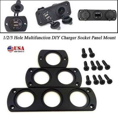 Cigarette Lighter Panel for Car Marine Motorcycle ATV RV - ABS Panel  1/2/3 Hole