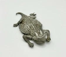 Horned Toad Horned Lizard Horny Toad Frog 4” Pewter Figurine 3D Toad Land
