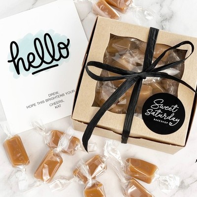 Homemade Sea Salt Caramels ½ lb. Gift Box with Personalized Notecard