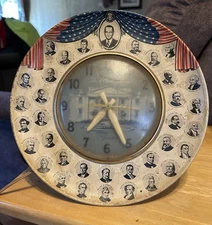 Vintage Spartus President And White House Clock 1960s U.S. President Wall Clock