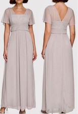 Jessica Howard Silver Chiffon V-Neck Maxi Mother of Bride/Groom Gown Women  s 8