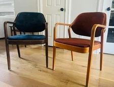 Mid Century chairs Knoll International Bentwood Armchairs designed by Don Petti