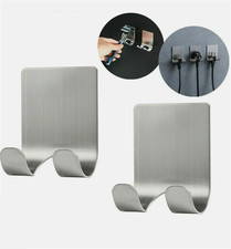 2x Self Adhesive Razor Holder Wall Stainless Steel Shaver Stand Rack Hook Hanger