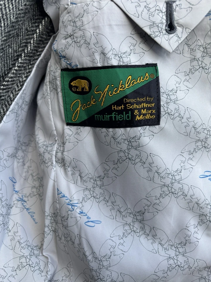 Abrigo Deportivo Jack Nicklaus 100% Lana Espiga Gris Talla 100/92/180 Hecho en Japón Foto 3 de 4
